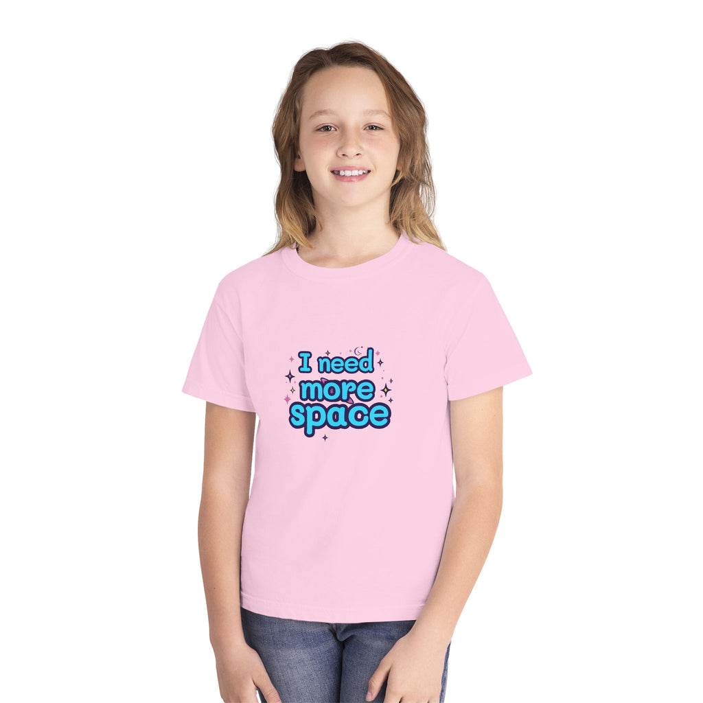 Youth Tee — “I Need More Space” Cloud & Stars Graphic