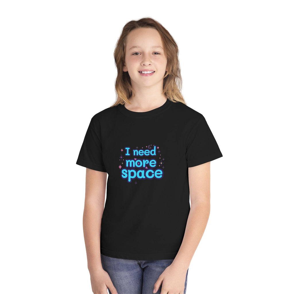 Youth Tee — “I Need More Space” Cloud & Stars Graphic