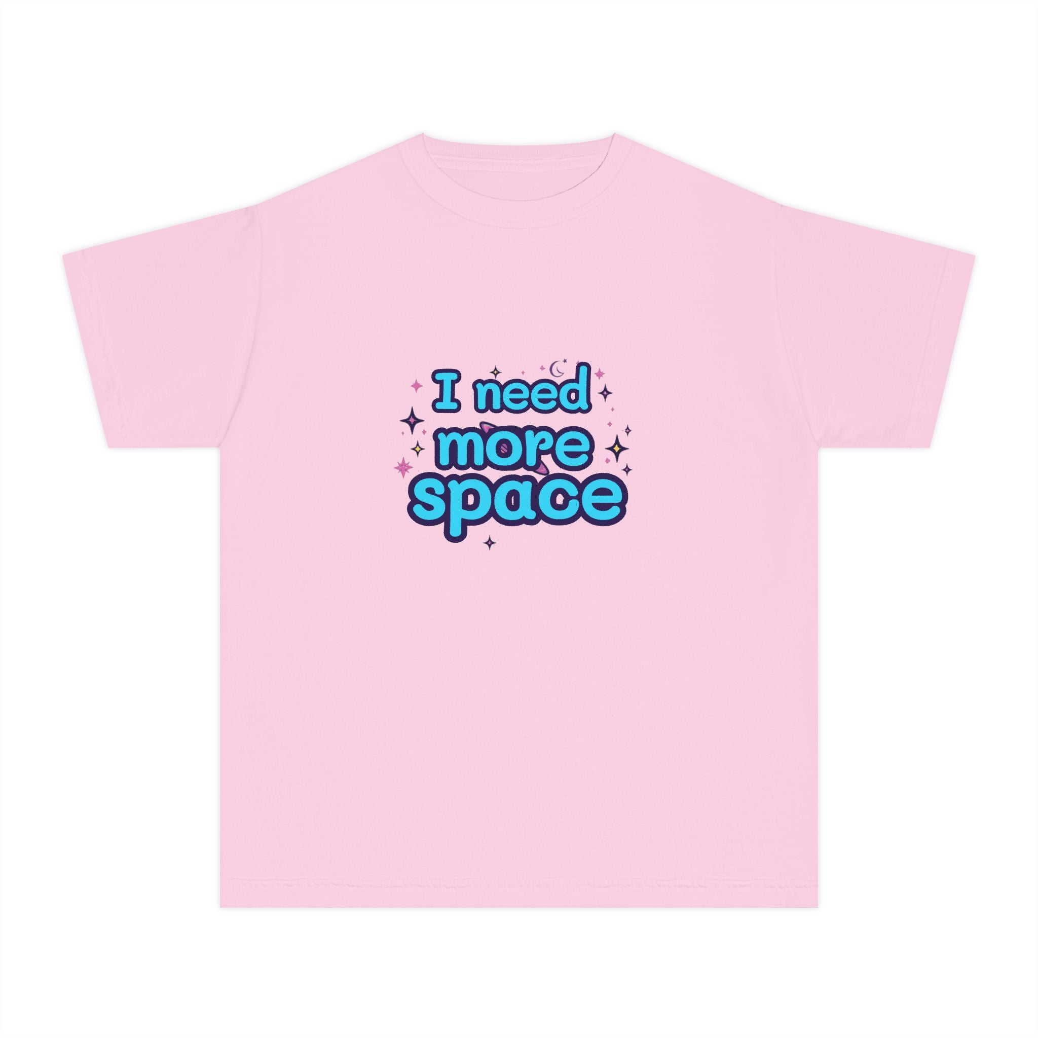 Youth Tee — “I Need More Space” Cloud & Stars Graphic