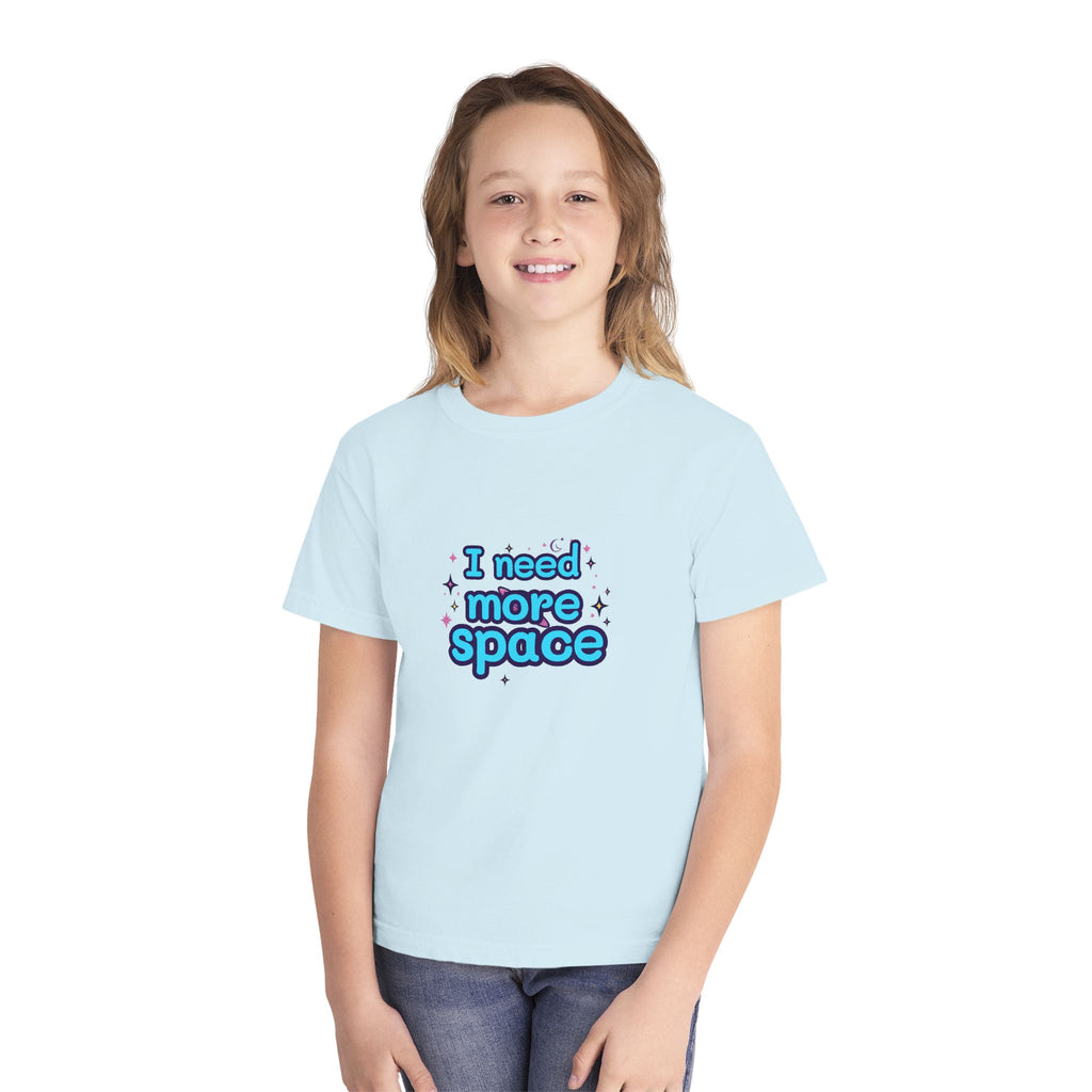 Youth Tee — “I Need More Space” Cloud & Stars Graphic